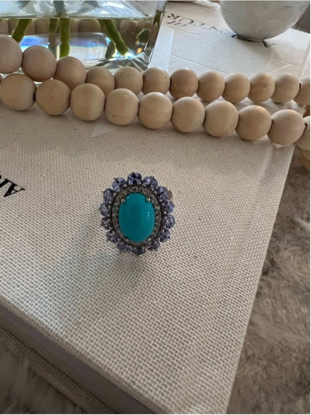 NWT Affinity Gems Turquoise & Tanzanite Sleeping Beauty Stone Ring, 9